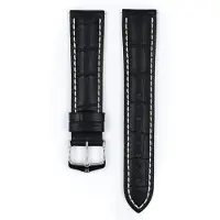 Hirsch Horlogeband - Modena Zwart - Leer - 19 mm