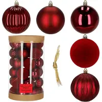 Springos Kerstballen | 36 Stuks | 6,5 cm | Rood