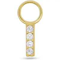 New Bling - 9NBG-O139 - 14K goud – Oorbelhanger - per stuk – Zirkonia Stenen
