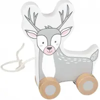 Playtive Houten Speel Hert - Met Trektouw - Hout - Vanaf 18 Maanden - Jongens - Meisjes - Peuter Kinder Speelgoed