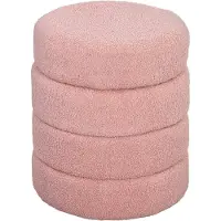 HOMCOM Voetenbankje Polyester, Schuim Ø40 x 45H cm Roze
