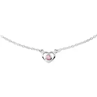 The Jewelry Collection Zilver Gerhodineerde Collier hart en zirkonia 36 - 38 cm 1329625