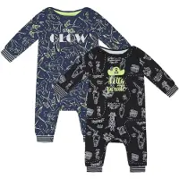Charlie Choe - 2pack - Navy - Zwart - Boxpak - Salopette - Kruippakje - Babypakje - Jumpsuit - Geboortepakje - Romper - Piraten - Sterren - Maat 62