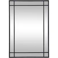 OZAIA Metalen spiegel met industriële stijl - B60 x H86,5 cm - Zwart - HISAE
