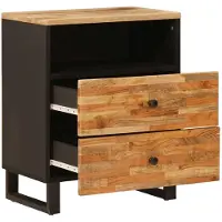 vidaXL Bedkast met lade Bruin 50 x 33 x 62 cm Massief Mango Hout