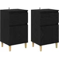 vidaXL Nachtkastje 2 st Zwart Eiken 40 x 35 x 70 cm Bewerkt hout