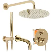 REA Inbouw Regendoucheset Lungo Gold Met Uitloop + Box