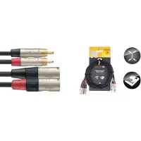 Stagg NTC3CMXMR Adapterkabel Deluxe RCA M Naar XLR M 3m