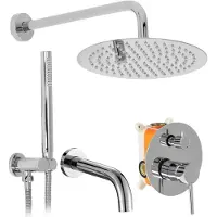REA Inbouw Regendoucheset Lungo Chrom Met Uitloop + Box