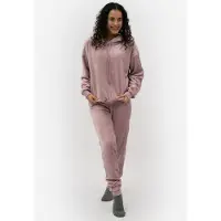 Apollo Dames huispak loungewear fleece incl capuchon pastel
