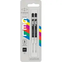 Parker Jotter Originele gelpen vullingen | Vloeiend Zwarte gel-inktvullingen | medium punt (0,7 mm) | 2 stuks