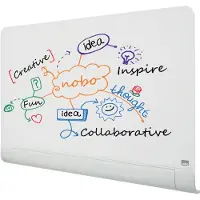 Nobo Glasbord Diamond, afgeronde hoeken, met 1 stift en 2 magneten, 1000 x 560 mm