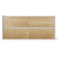 Vente-unique Hangend meubel onder wastafel - Licht naturel en wit - 120 cm - LANNICK