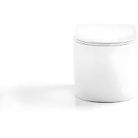 Vente-unique Witte hang-wc van keramiek zonder rand - JAVOINE