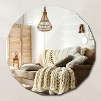 Wallfluent Spiegel - Design Spiegel - 60 x 60 cm - Geometrische Polygon Spiegel - Premium Kwaliteit - Stijlvolle Wandspiegel - Symmetrische Vorm - Moderne Badkamerspiegel - Minimalistische Decoratie