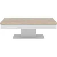 Vente-unique Salontafel ASTULIA - met opbergruimte - Wit - Tafelblad betoneffect