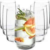 Kadax Drinkglazen, 480 ml, cocktailglazen van robuust glas, vaatwasmachinebestendige longdrinkglazen, universele glazen, drankglazen voor water, sap, dranken of whisky (8 x 480 ml)
