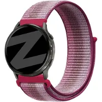 Bandz Nylon loop bandje (18mm) - Geschikt voor Garmin Vivoactive 4s / Vivomove 3s / Venu 2s / Venu 3s / Forerunner 255s / Forerunner 265s / Venu 4 - 41mm - Berry