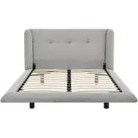 Vente-unique Bedframe stof lichtgrijs 160 x 200 cm PENAVI