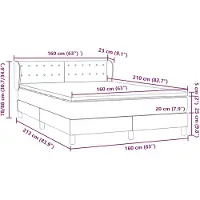 vidaXL Boxspring met matras fluweel zwart 160x210 cm