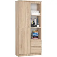 Akord Kantoorkast R11 R80 met 2 Lades en 1 Deur / Furniture Factory / Sonoma Eik / 80 x 180 x 35 cm