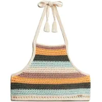 Superdry Gebreide top crème / lichtblauw / donkergroen / oranje