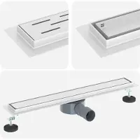 vidaXL Doucheafvoer 2-in-1 met 360° Sifon zilver 60 cm