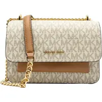 Michael Kors Schoudertas camel / donkerbruin / offwhite