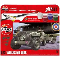 Airfix Modelbouwpakket Militaire voertuigen - 55117A Willys MB Jeep - Starter Set Plastic - 1:72 - Modelbouw