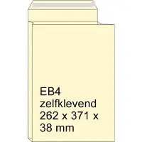 Raadhuis monsterzak - 262x371x38mm - EB4 - crème - met plakstrip - 125 stuks