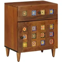 vidaXL Nachtkastje met lade Bruin 50 x 33 x 60 cm Massief Mango Hout