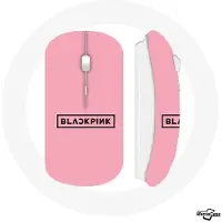 MANIACASE Draadloze Muis - Blackpink - Roze Logo - Compatibel met Mac en PC - USB Wifi - K-pop