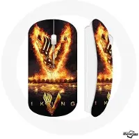 MANIACASE Draadloze Muis - - Vikings Seizoen 6 - Logo V - Vuurzwaard - Compatibel met Mac en PC