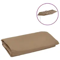 vidaXL Vervangingsdoek voor tuinparasol taupe 350 cm