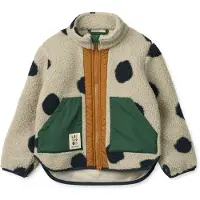 Liewood Fleece jas 'Noam Pile' ivoor / navy / honing / groen