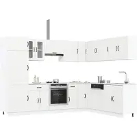 vidaXL 14-delig keukenkastenset Lucca, wit, houtvezel
