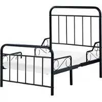 Beliani ANAIS - Kinderbed uitschuifbaar - Zwart - 90 x 200 cm - IJzer
