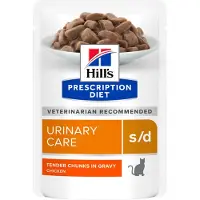 Hill's Pet Nutrition S/D Urinary Care nat kattenvoer met kip maaltijdzakje multipack 4 dozen (48 x 85 g)