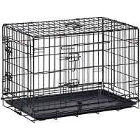 Beeztees Hondenbench M - Bench - 2 deuren - Inklapbaar Zwart - 81x55,5x61,5 cm