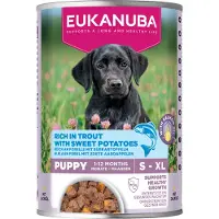 Eukanuba 3+1 Gratis: Hondenvoer Nat Life Care Dog Puppy Forel En Zoete Aardappel 400 Gr