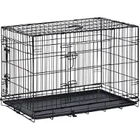 Beeztees Hondenbench L - Bench - 2 deuren - Inklapbaar - Zwart - 91x61x66 cm