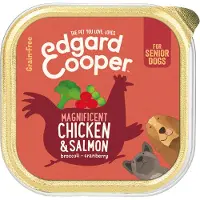 Edgard & Cooper 11x150 gr senior kip / zalm kuipje graanvrij hondenvoer