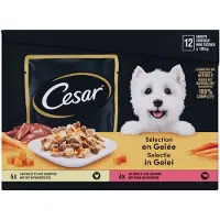 Cesar Maaltijdzakjes 12-pack in Gelei 12 x 100 gr