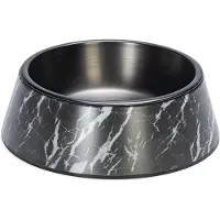 Designed By Lotte Meis Voerbak Hond - Drinkbak/Eetbak Hond - Hondenvoervak - Melamine/RVS - Zwart - 700 ml