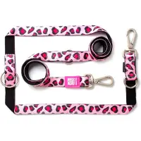 Max & Molly Multi-Function Hondenriem - Leopard Pink