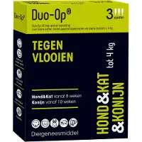 Duo-Op Anti Vlooiendruppels Hond, Kat En Konijn Tot 4 Kg 3 Pipetten