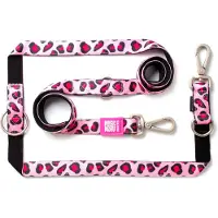 Max & Molly Multi-Function Hondenriem - Leopard Pink