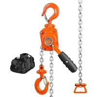 Vevor Mini Hefboomtakel 0,5T Draagvermogen Kettingtakel 260N Trekkracht Katrol 1,40m Hefhoogte Rateltakel Takel van staal G80 ketting Weston Dubbele Palrem 360° Draaibare Haak Handkettingtakel