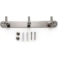 Intirilife roestvrijstalen kapstok model b - 3 haken - jashaken in 5 verschillende designs kledinghaken garderobe
