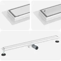 vidaXL 2 in 1 Doucheafvoer Zilver 90 cm Roestvrij staal 304